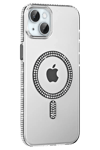 Apple iPhone 14 Move Taşlı Magsafe Kapak - Siyah