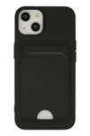 Apple iPhone 14 Plus Kılıf Kelvin Kartvizitli Silikon - Siyah