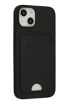 Apple iPhone 14 Plus Kılıf Kelvin Kartvizitli Silikon - Siyah