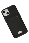 Apple iPhone 14 Plus Kılıf Kelvin Kartvizitli Silikon - Siyah