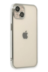 Apple iPhone 14 Plus Kılıf Lensli Silikon - Gümüş