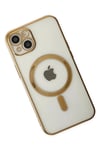 Apple iPhone 14 Plus Kılıf Magneticsafe Lazer Silikon - Gold