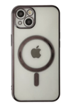 Apple iPhone 14 Plus Kılıf Magneticsafe Lazer Silikon - Siyah