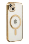 Apple iPhone 14 Plus Kılıf Magneticsafe Lazer Silikon - Gold