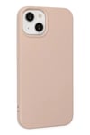 Apple iPhone 14 Plus Kılıf Nano içi Kadife Silikon - Pudra