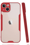 Apple iPhone 14 Plus Kılıf Platin Silikon - Kırmızı