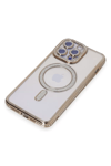 Apple iPhone 14 Pro Kılıf Joke Simli Magneticsafe Kılıf - Gold
