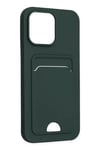 Apple iPhone 14 Pro Kılıf Kelvin Kartvizitli Silikon - Koyu Yeşil