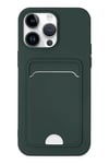 Apple iPhone 14 Pro Kılıf Kelvin Kartvizitli Silikon - Koyu Yeşil