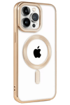 Apple iPhone 14 Pro Kılıf Kronos Magsafe Kapak - Gold