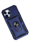 Apple iPhone 14 Pro Kılıf Pars Lens Yüzüklü Silikon - Lacivert