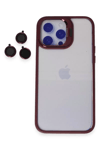 Apple iPhone 14 Pro Kılıf Roblox Lens Standlı Kapak - Bordo