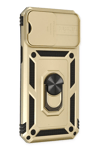 Apple iPhone 14 Pro Max Kılıf Pars Lens Yüzüklü Silikon - Gold