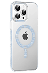 Apple iPhone 14 Pro Max Move Taşlı Magsafe Kapak - Mavi