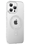 Apple iPhone 14 Pro Max Move Taşlı Magsafe Kapak - Natural Grey