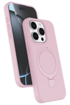 Apple iPhone 14 Pro Max Regal Magsafe Standlı Kapak - Açık Pembe