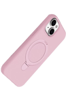 Apple iPhone 14 Regal Magsafe Standlı Kapak - Açık Pembe