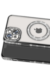 Apple iPhone 15 Kılıf Joke Simli Magneticsafe Kılıf - Siyah