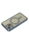 Apple iPhone 15 Kılıf Joke Simli Magneticsafe Kılıf - Lacivert