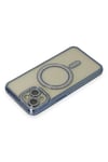 Apple iPhone 15 Kılıf Joke Simli Magneticsafe Kılıf - Lacivert