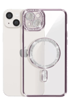 Apple iPhone 15 Kılıf Joke Simli Magneticsafe Kılıf - Derin Mor