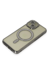 Apple iPhone 15 Kılıf Joke Simli Magneticsafe Kılıf - Gri