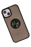 Apple iPhone 15 Kılıf Montreal Yüzüklü Silikon Kapak - Siyah