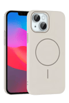 Apple iPhone 15 Plus Broş Magsafe Kapak - Krem