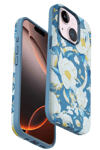 Apple iPhone 15 Plus Flower Series Magsafe Kapak - Mavi