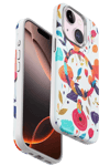 Apple iPhone 15 Plus Flower Series Magsafe Kapak - Beyaz