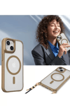 Apple iPhone 15 Plus Kılıf Enka Magsafe Silikon Kılıf - Desert