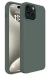 Apple iPhone 15 Plus Kılıf First Silikon - Koyu Yeşil