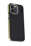 Apple iPhone 15 Pro Kılıf Aramid 600D Kevlar Karbon Fiber Magsafe Kapak - Sarı