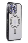 Apple iPhone 15 Pro Kılıf Joke Simli Magneticsafe Kılıf - Siyah