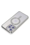 Apple iPhone 15 Pro Kılıf Joke Simli Magneticsafe Kılıf - Gümüş