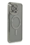 Apple iPhone 15 Pro Kılıf Joke Simli Magneticsafe Kılıf - Gri