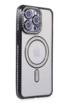 Apple iPhone 15 Pro Kılıf Joke Simli Magneticsafe Kılıf - Siyah