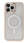 Apple iPhone 15 Pro Kılıf Room Magneticsafe Silikon - Pudra