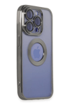 Apple iPhone 15 Pro Kılıf Slot Silikon - Titan Gri
