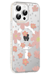 Apple iPhone 15 Pro Max Floral Magsafe Kapak - Pembe