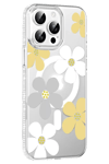 Apple iPhone 15 Pro Max Floral Magsafe Kapak - Sarı