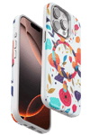 Apple iPhone 15 Pro Max Flower Series Magsafe Kapak - Beyaz