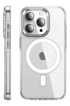 Apple iPhone 15 Pro Max Kılıf Crystal Magsafe Kapak - Şeffaf