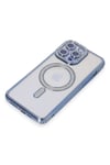 Apple iPhone 15 Pro Max Kılıf Joke Simli Magneticsafe Kılıf - Mavi
