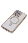 Apple iPhone 15 Pro Max Kılıf Joke Simli Magneticsafe Kılıf - Gold