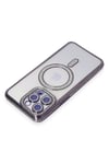 Apple iPhone 15 Pro Max Kılıf Joke Simli Magneticsafe Kılıf - Derin Mor