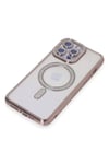Apple iPhone 15 Pro Max Kılıf Joke Simli Magneticsafe Kılıf - Pembe