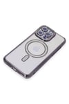 Apple iPhone 15 Pro Max Kılıf Joke Simli Magneticsafe Kılıf - Derin Mor