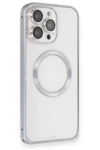 Apple iPhone 15 Pro Max Kılıf Metal Bumper Magneticsafe Kapak - Gri