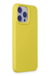 Apple iPhone 15 Pro Max Kılıf Nano içi Kadife Silikon - Sarı